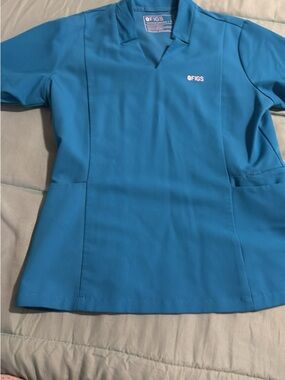 FIGS Women's Teal V-Neck Scrub Top